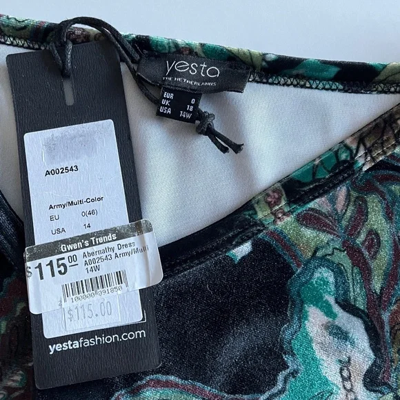 New with tags - Yesta Velour Midi Dress. Size 14 - Picture 11 of 12